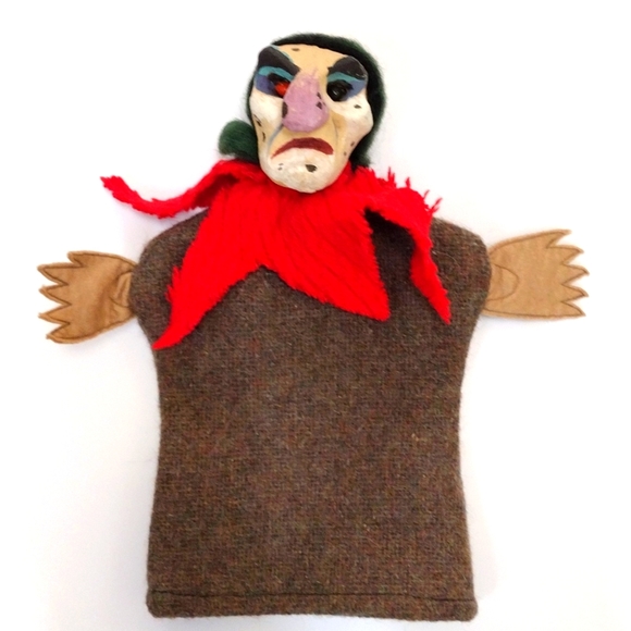 Vintage Clay Character Hand Puppet Glove Marionette Wich Ghoul Oddity Gothic - Picture 1 of 12
